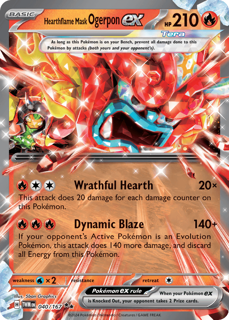 Hearthflame Mask Ogerpon Ex 2024 Pokemon Twilight Masquerade Prize Pack