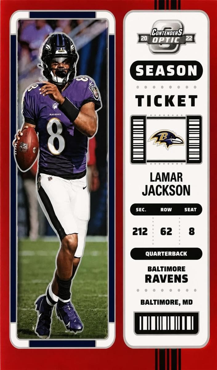 Lamar Jackson 2022 panini Panini Contenders Optic