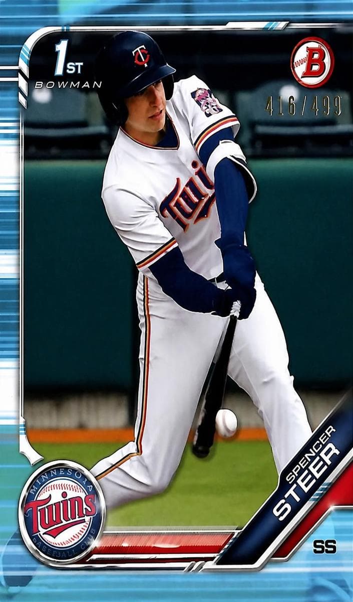 Spencer Steer 2019 bowman Bowman Draft Sapphire Edition
