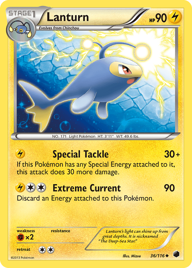 Lanturn 2013 Pokemon Plasma Freeze Reverse Holo