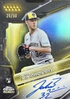 Jacob Misiorowski 2026 topps Topps Chrome Black Autographs - Gold Mini-Diamond Refractor