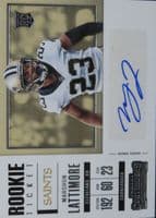 Marshon Lattimore 2017 panini Contenders Rookie Ticket Auto Variation
