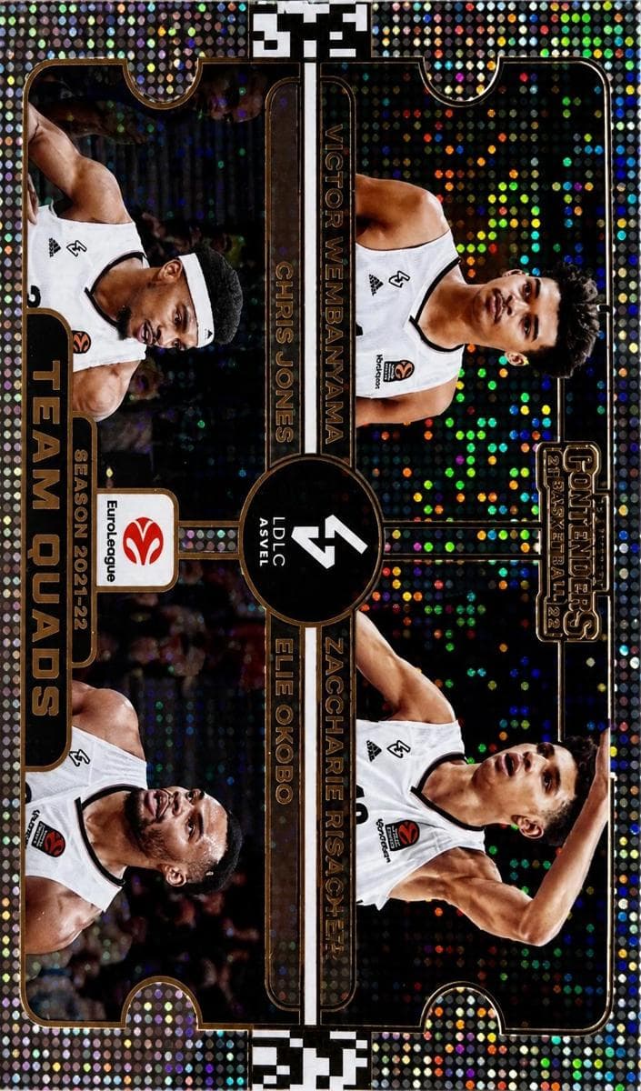 Zaccharie Risacher/Elie Okobo/Chris Jones/Victor Wembanyama 2025 panini Panini Contenders EuroLeague
