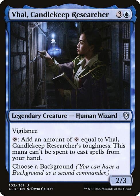 Vhal, Candlekeep Researcher 2022 Magic: The Gathering Commander Legends: Battle for Baldur's Gate