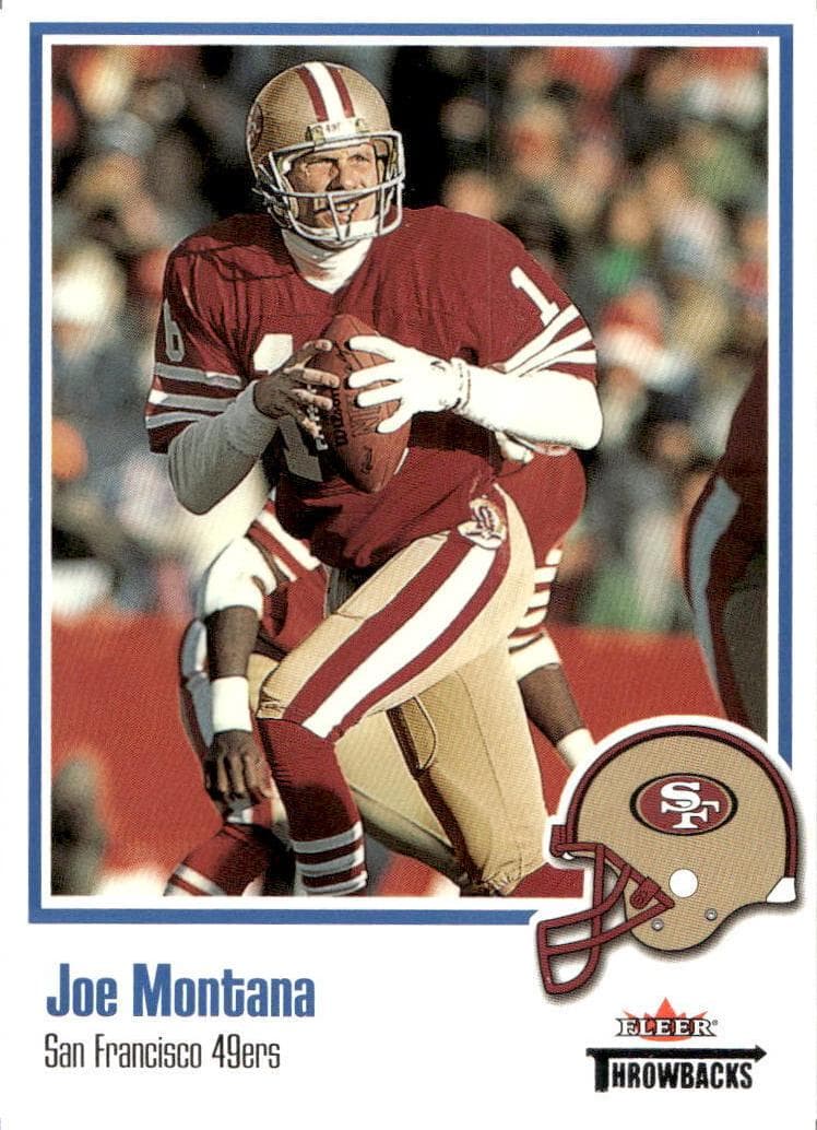Joe Montana 2002 fleer Fleer Throwbacks