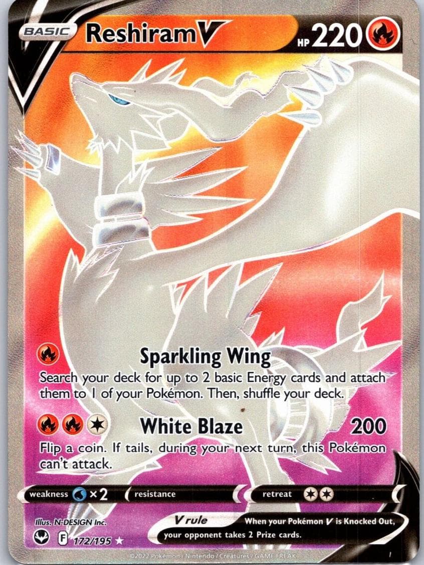 Reshiram V trading card