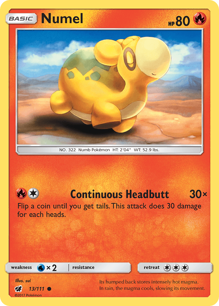Numel 2017 Pokemon Crimson Invasion Reverse Holo