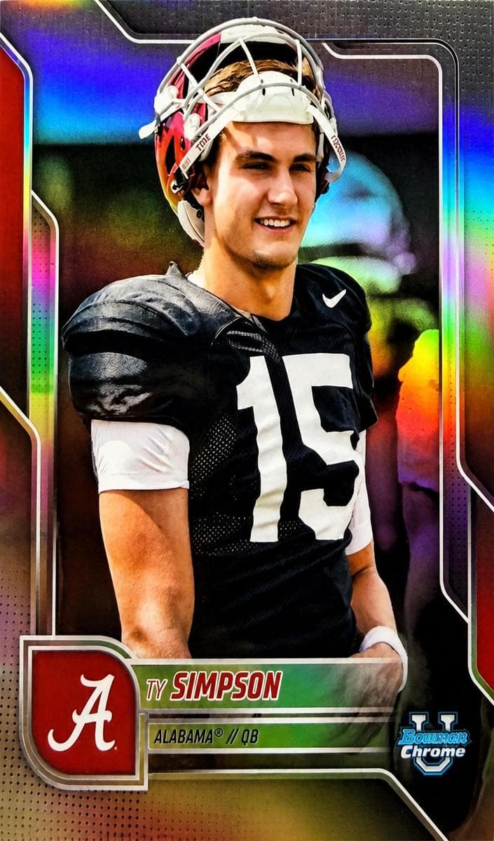 Ty Simpson 2025 bowman Bowman University Chrome