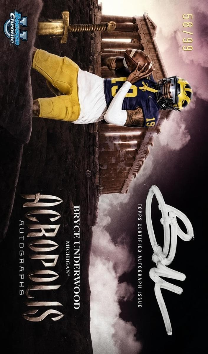Bryce Underwood 2025 bowman Bowman University Chrome