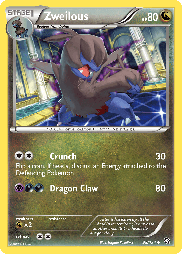 Zweilous 2012 Pokemon Dragons Exalted Reverse Holo