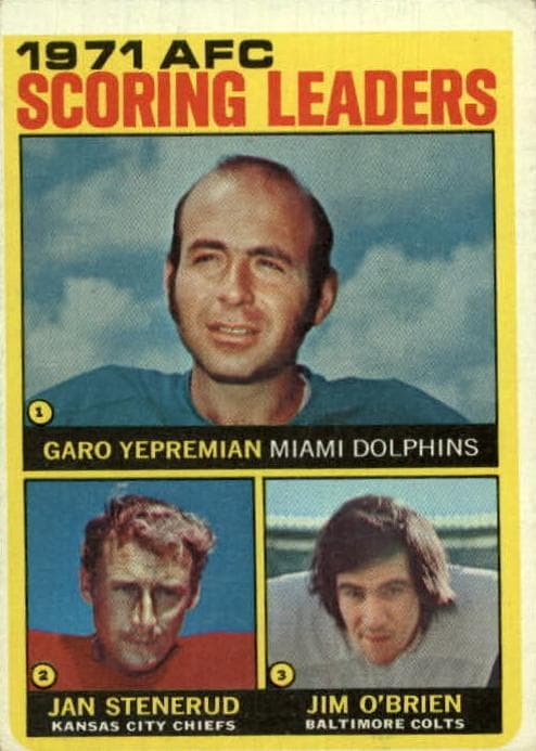 1971 AFC Scoring Leaders (Garo Yepremian / Jan Stenerud / Jim O'Brien) #7