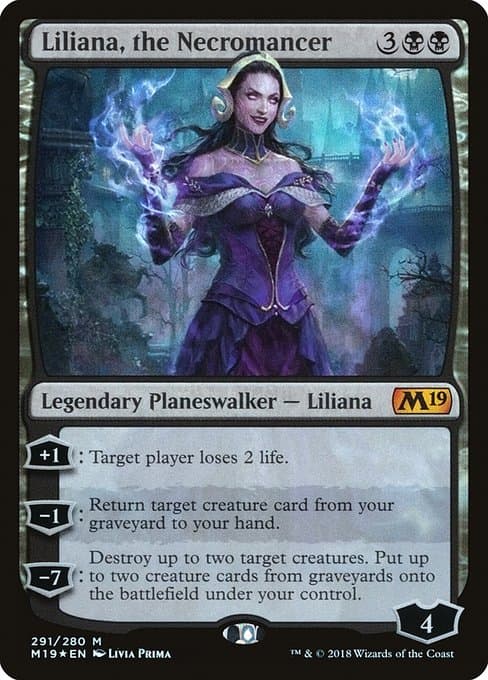 Liliana, the Necromancer 2018 Magic: The Gathering Core Set 2019 Foil