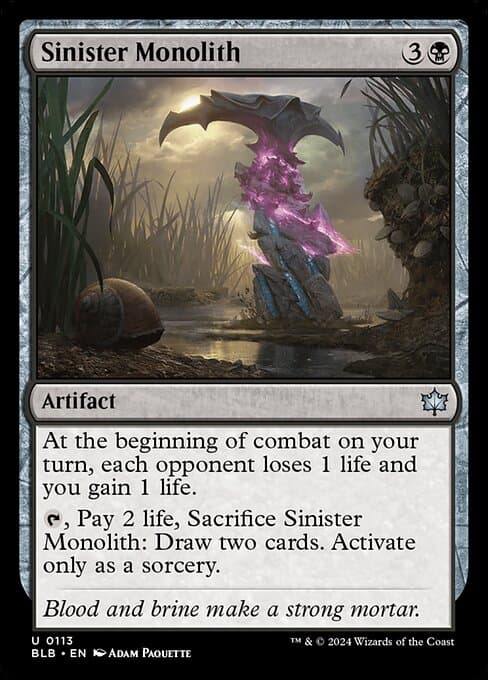 Sinister Monolith 2024 Magic: The Gathering Bloomburrow