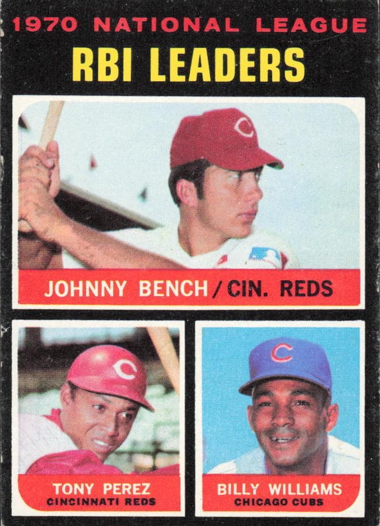 1970 National League RBI Leaders (Johnny Bench / Tony Perez / Billy Williams) #64