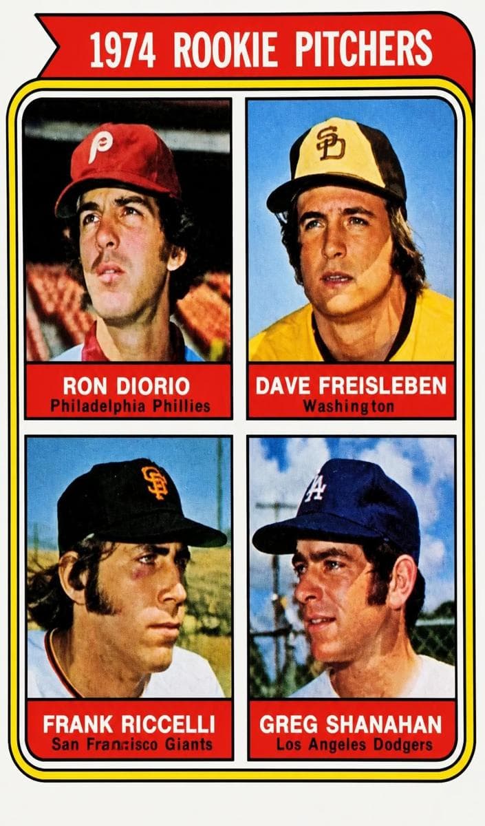 1974 Rookie Pitchers (Ron Diorio / Dave Freisleben / Frank Riccelli / Greg Shanahan) #599