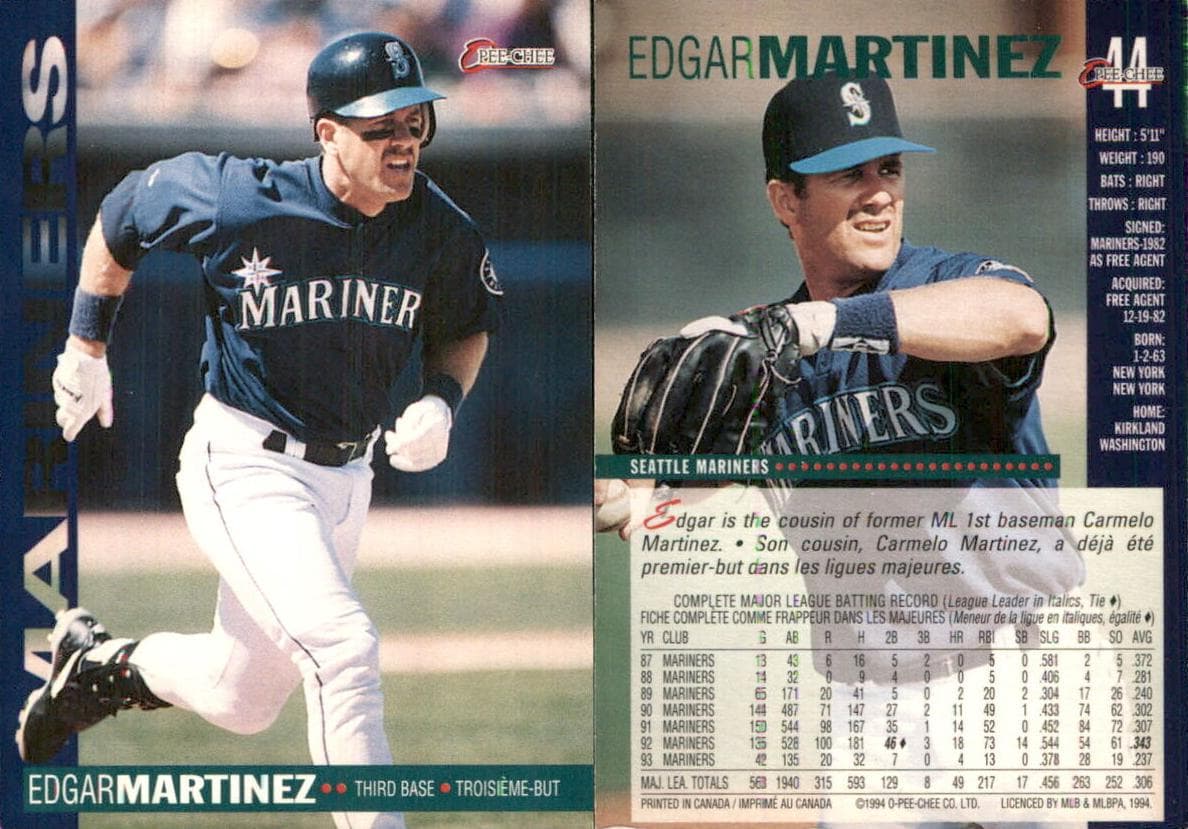 Edgar Martinez 1994 topps O-Pee-Chee