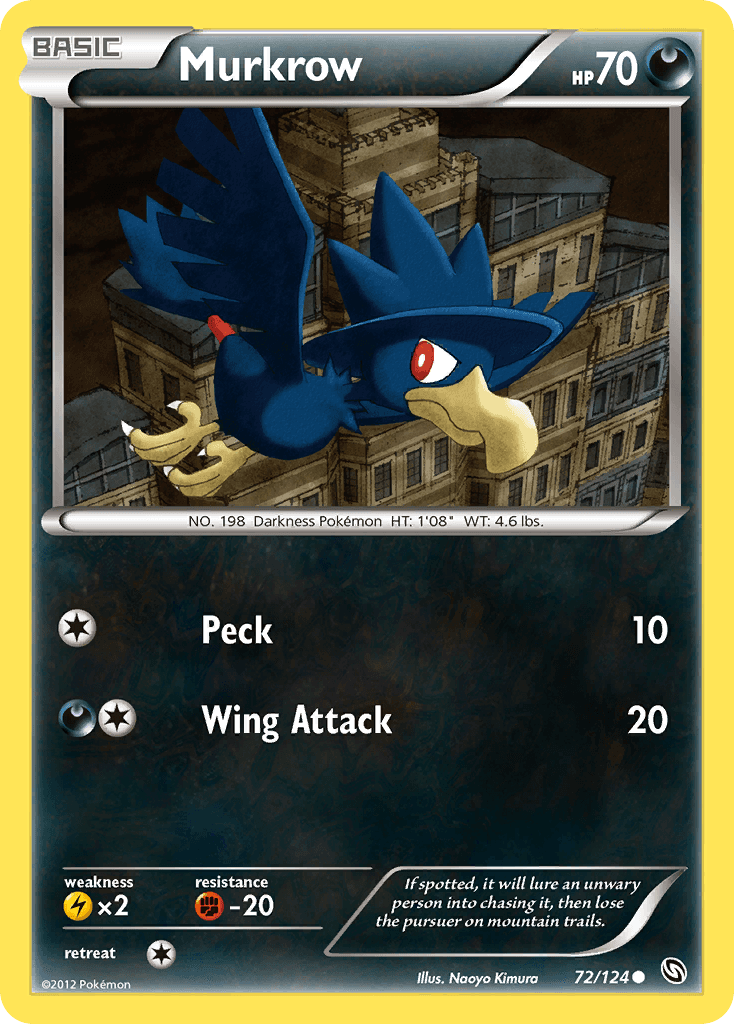 Murkrow 2012 Pokemon Dragons Exalted Reverse Holo