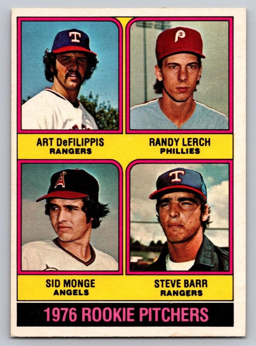 1976 Rookie Pitchers (Art DeFilippis / Randy Lerch / Sid Monge / Steve Barr) #595