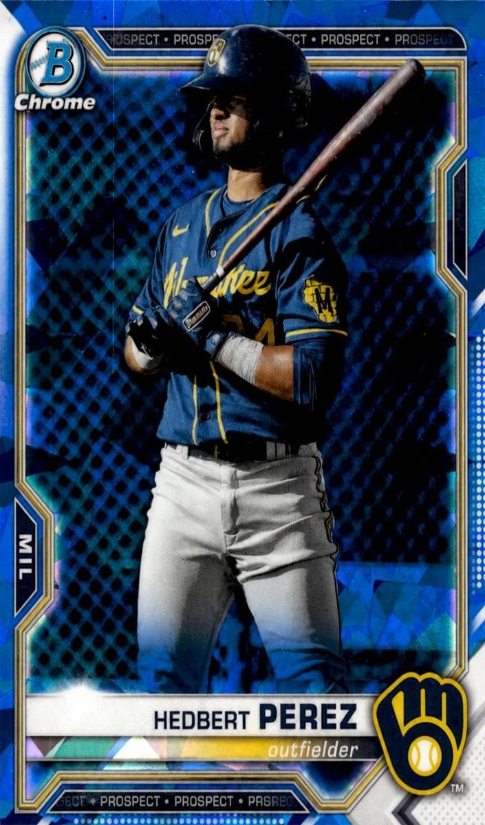 Hedbert Perez 2021 bowman Bowman Chrome Sapphire Edition