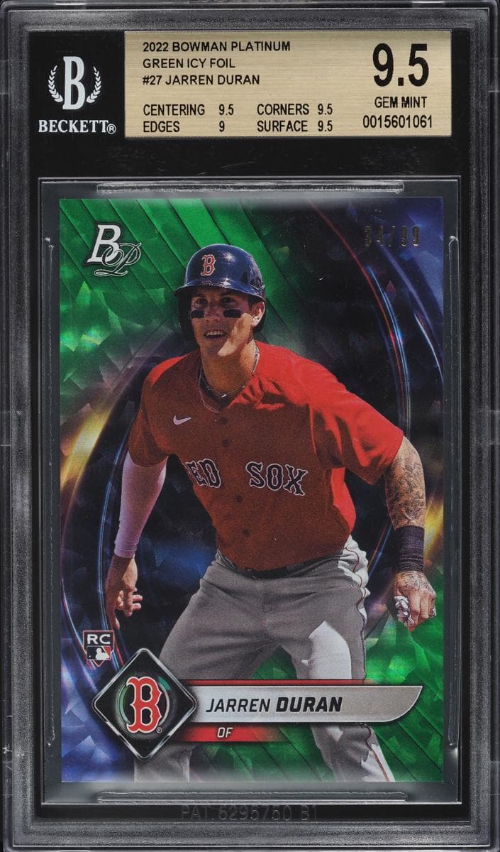 Jarren Duran 2022 bowman Bowman Platinum