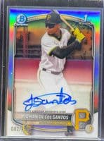 Johan De Los Santos 2025 bowman Bowman Chrome Prospect Auto - Blue RayWave Refractor (1st)