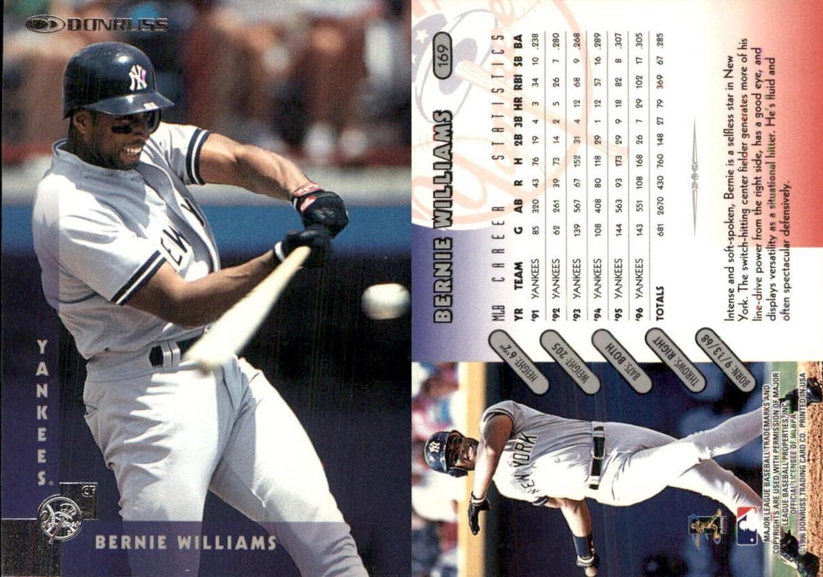 Bernie Williams 1997 panini Donruss