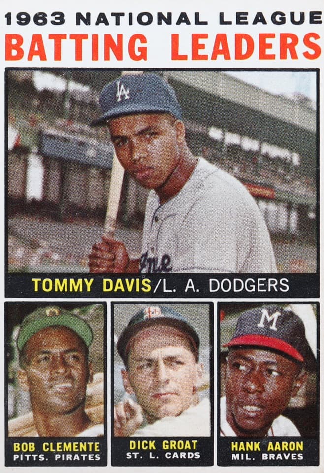 1963 National League Batting Leaders (Tommy Davis / Bob Clemente / Dick Groat / Hank Aaron) #7