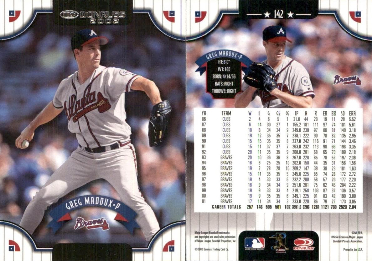 Greg Maddux 2002 panini Donruss