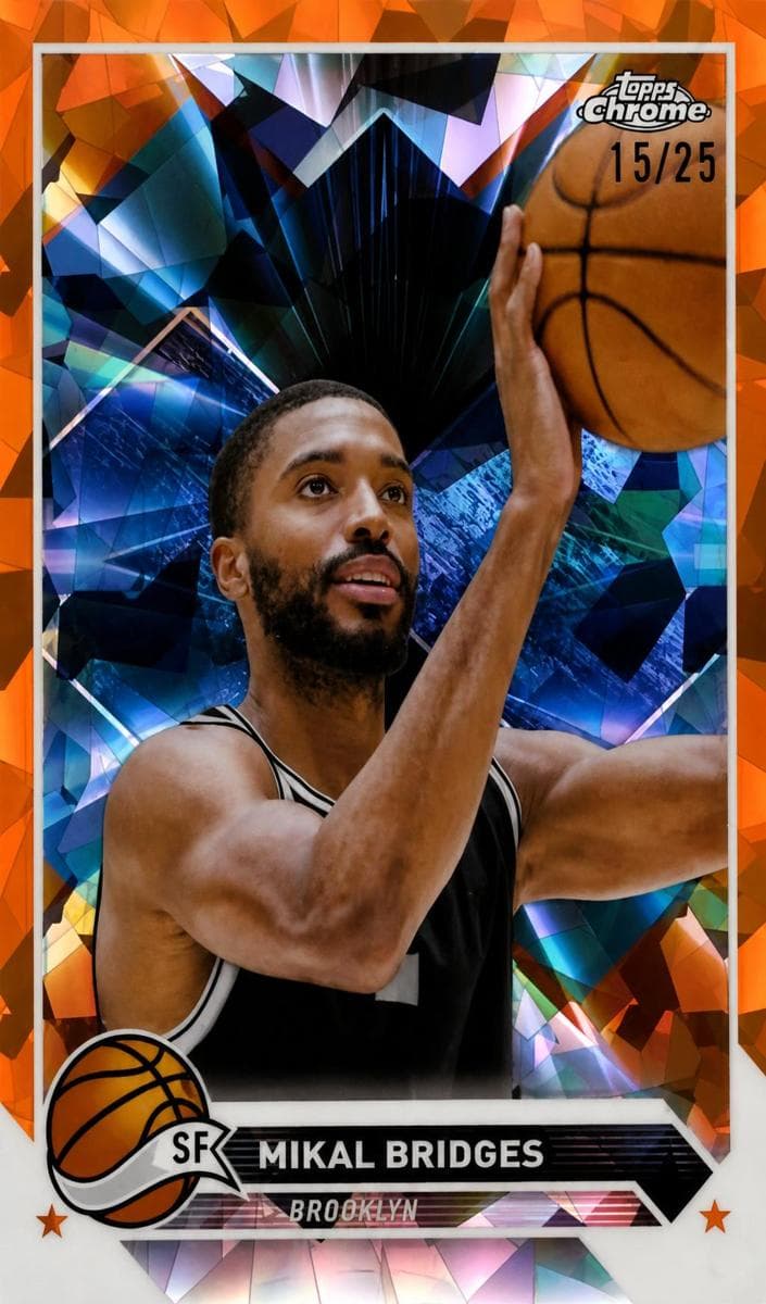 Mikal Bridges 2023 topps Topps Chrome Sapphire Edition