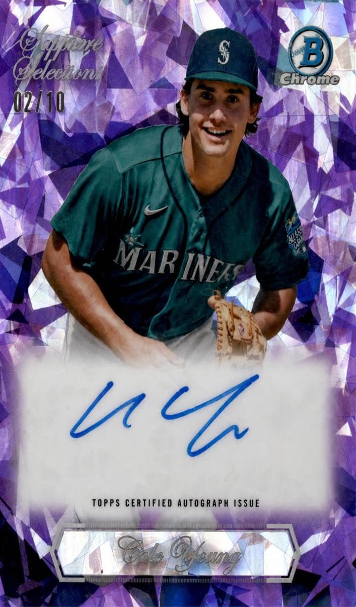 Cole Young 2023 bowman Bowman Chrome Sapphire Edition