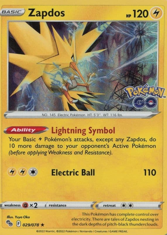 Zapdos 2022 Pokemon Go Holo