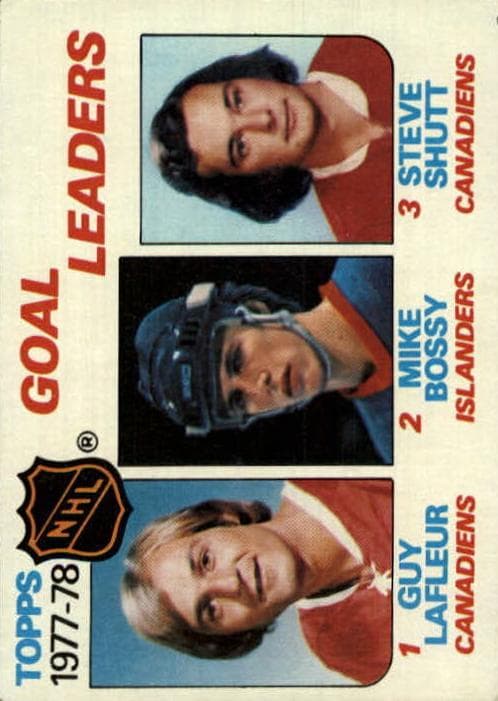 1977-78 Goal Leaders (Guy Lafleur / Mike Bossy / Steve Shutt) #63