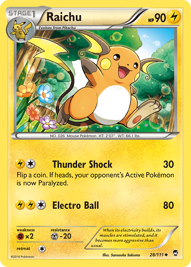 Raichu 2014 Pokemon Furious Fists Reverse Holo