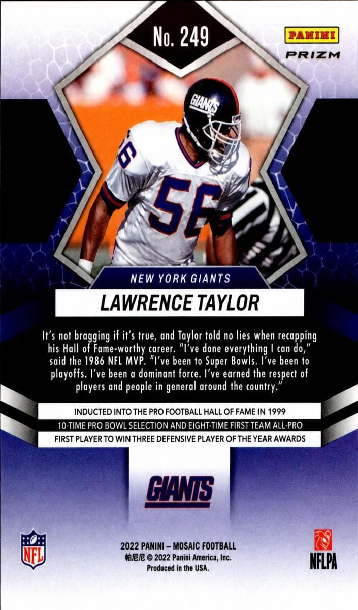 Lawrence Taylor 2022 panini Panini Mosaic