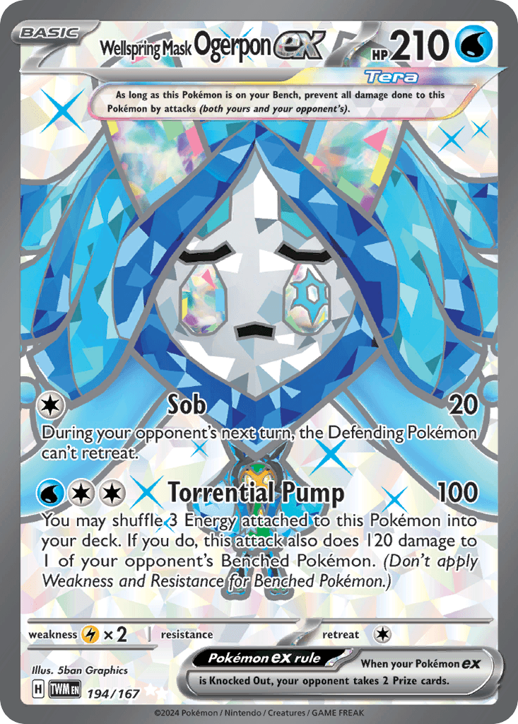 Wellspring Mask Ogerpon Ex 2024 Pokemon Twilight Masquerade