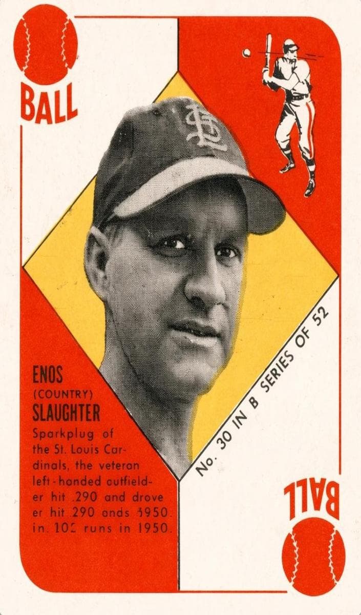 Enos Slaughter 1951 topps Topps Blue Backs