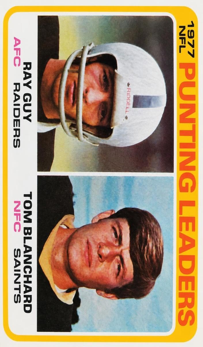 1977 Punting Leaders (Ray Guy / Tom Blanchard) #336