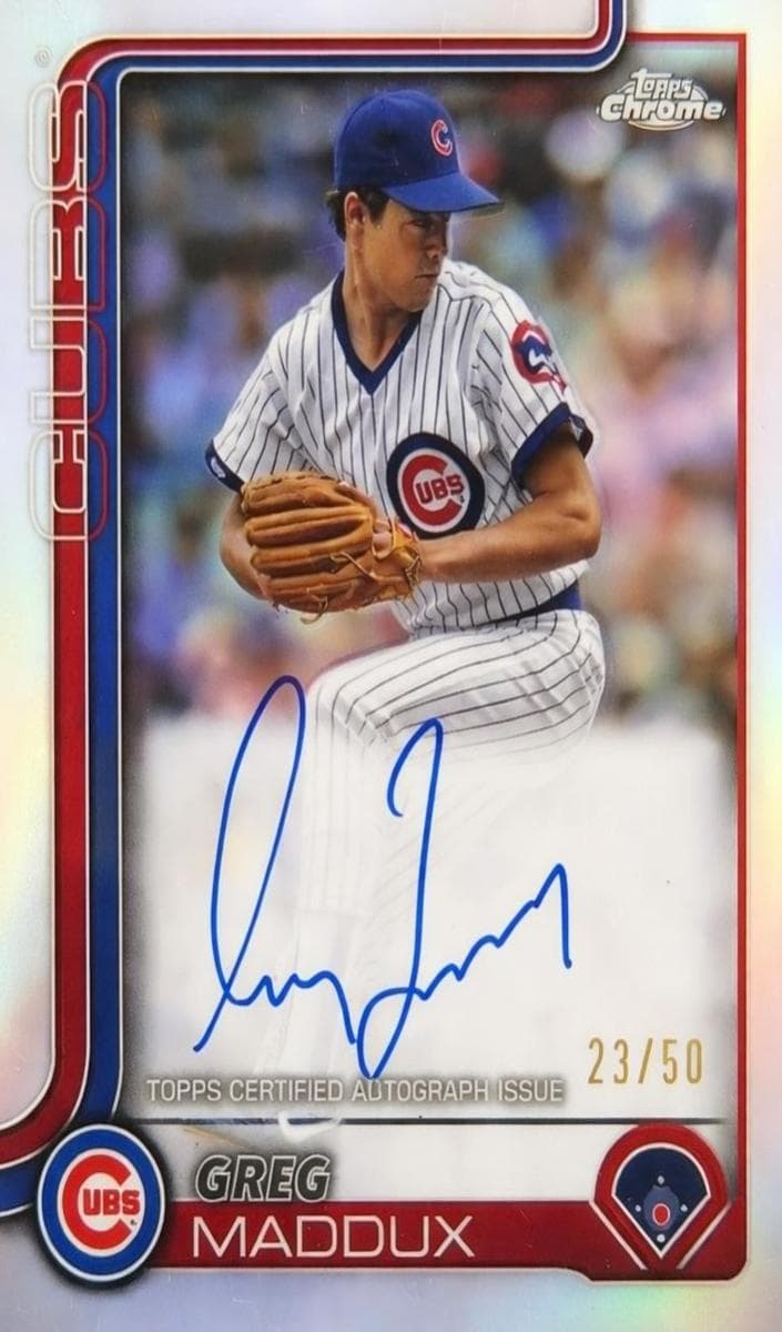 Greg Maddux 2025 Chrome auto card