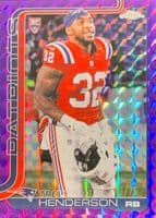 TreVeyon Henderson 2025 topps Topps Chrome Rookie - Football Leather Blue Refractor example 1