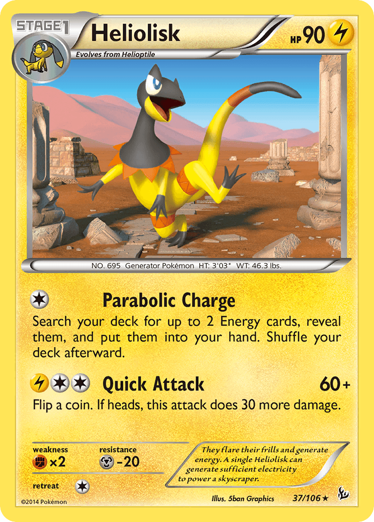 Heliolisk 2014 Pokemon Flashfire Cracked Ice