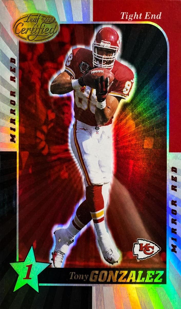 Tony Gonzalez 1999 leaf Leaf Certified