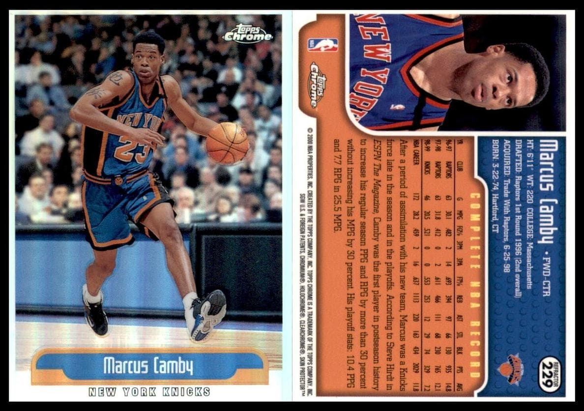 Marcus Camby 1999 topps Topps Chrome