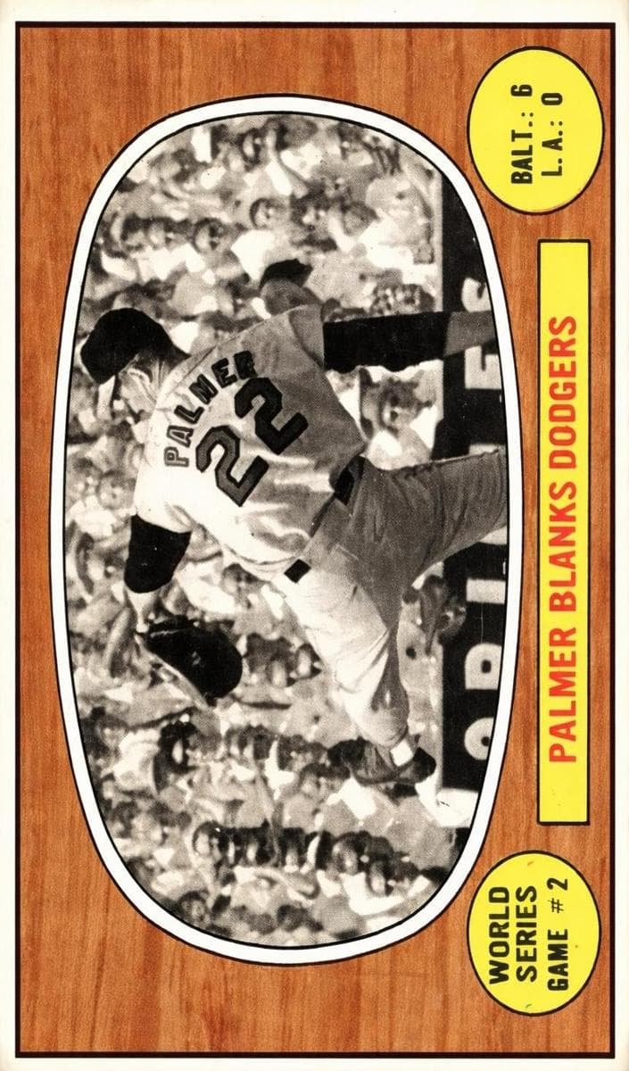 World Series Game #2 - Palmer Blanks Dodgers 1967 topps Topps