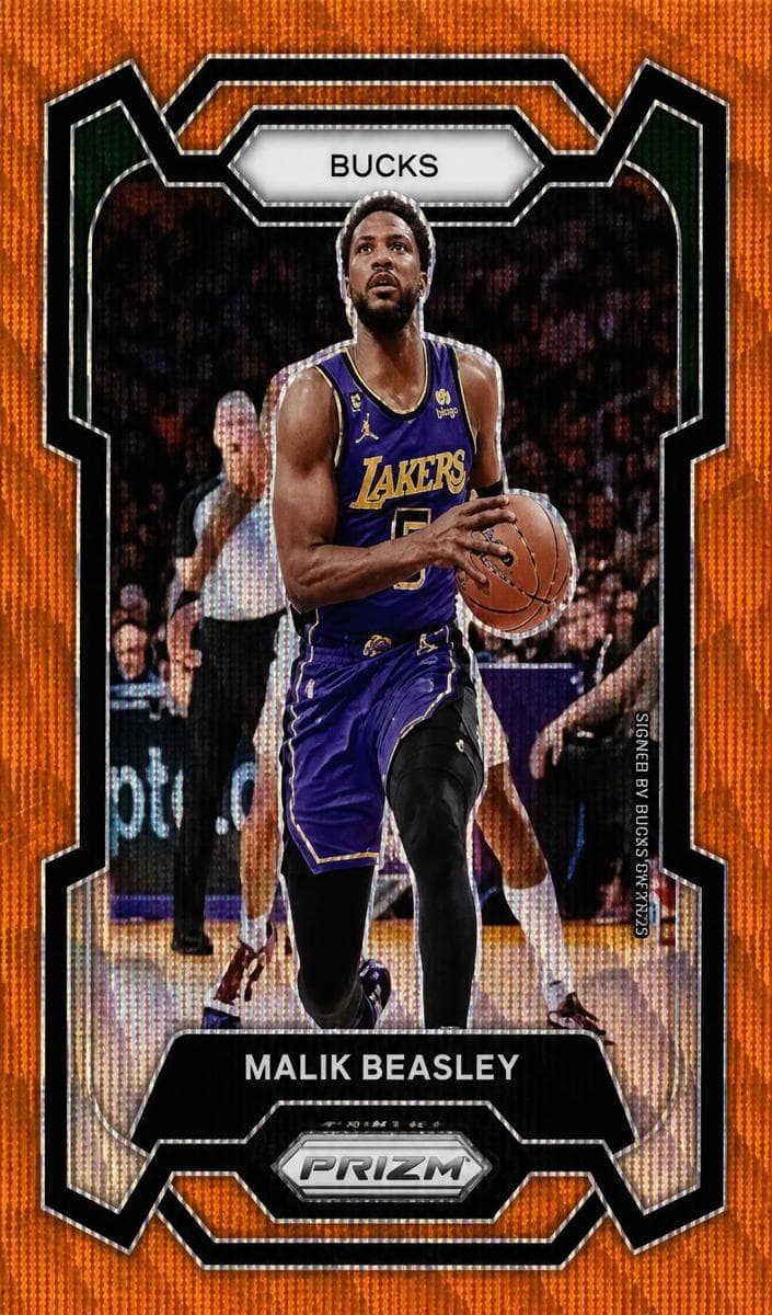 Malik Beasley 2023 panini Prizm Basketball Orange Wave