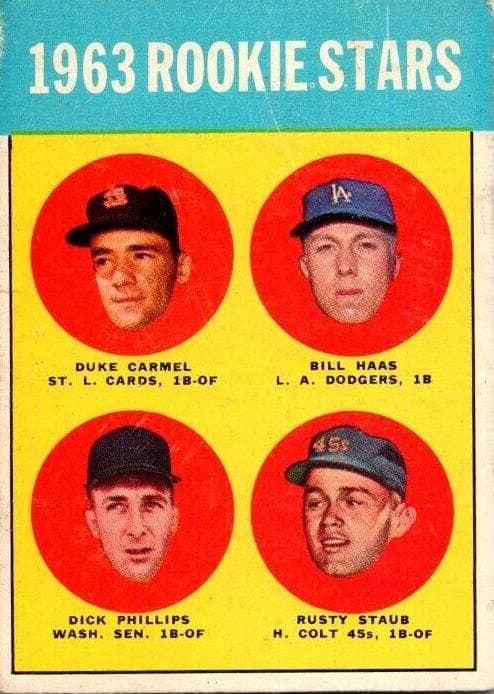 1963 Rookie Stars (Duke Carmel / Bill Haas / Dick Phillips / Rusty Staub) #544