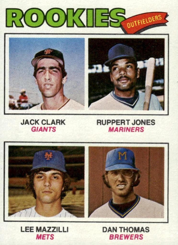 1977 Rookie Outfielders (Jack Clark / Ruppert Jones / Lee Mazzilli / Dan Thomas) #488