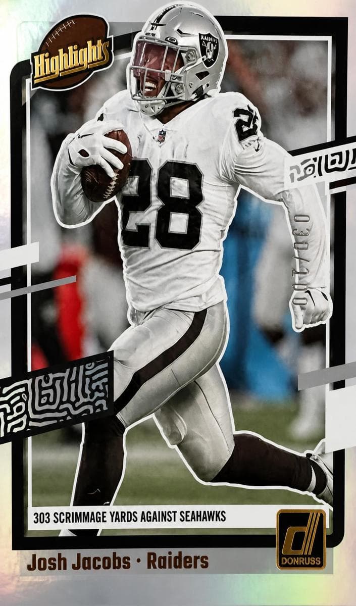 Josh Jacobs 2023 panini Panini Donruss