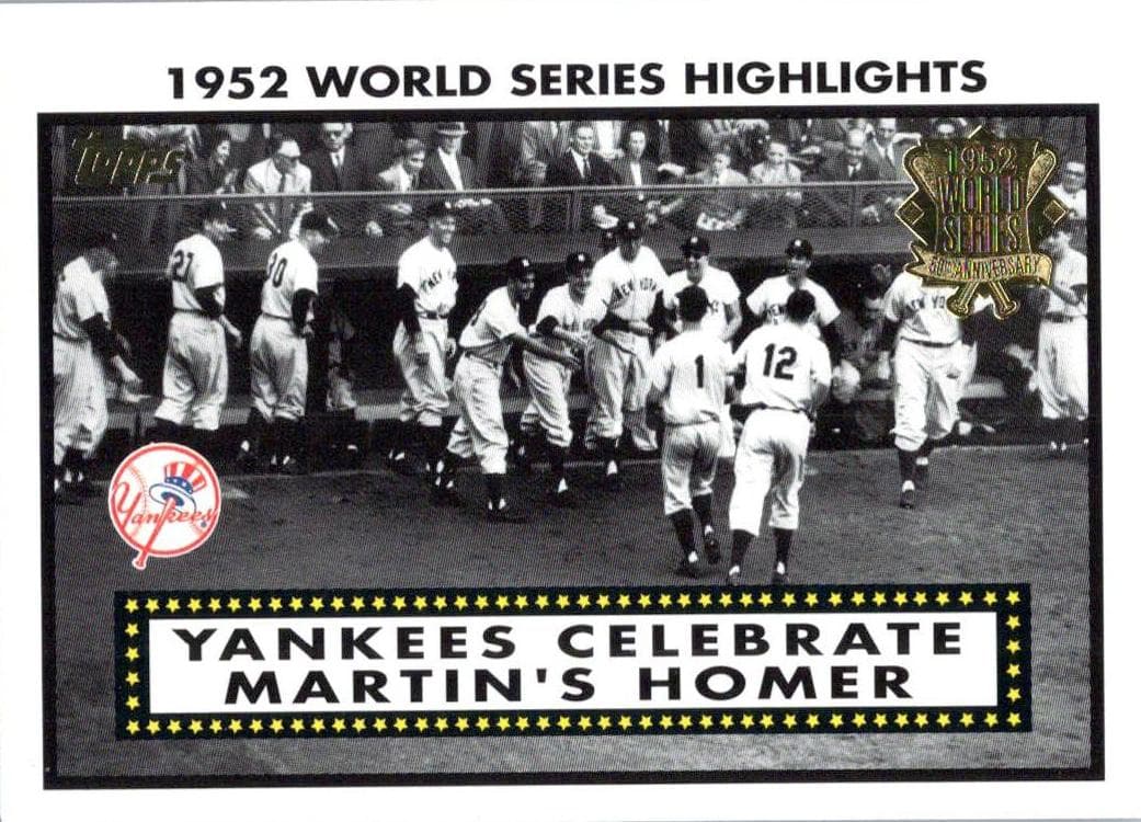 Yankees Celebrate Martin's Homer 2002 topps Topps