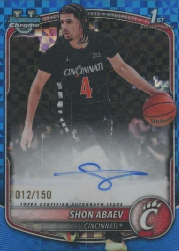 Shon Abaev 2025 bowman Bowman Chrome Prospect Autographs - Green Refractor (1st) example 1