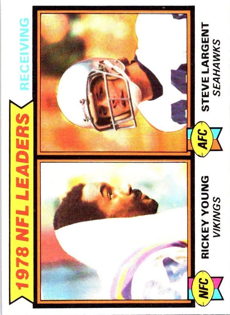 1978 NFL Leaders: Receiving (Rickey Young / Steve Largent) 1979 topps